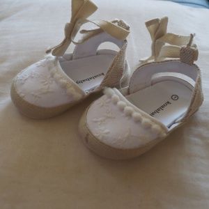 White and Tan Espadrilles